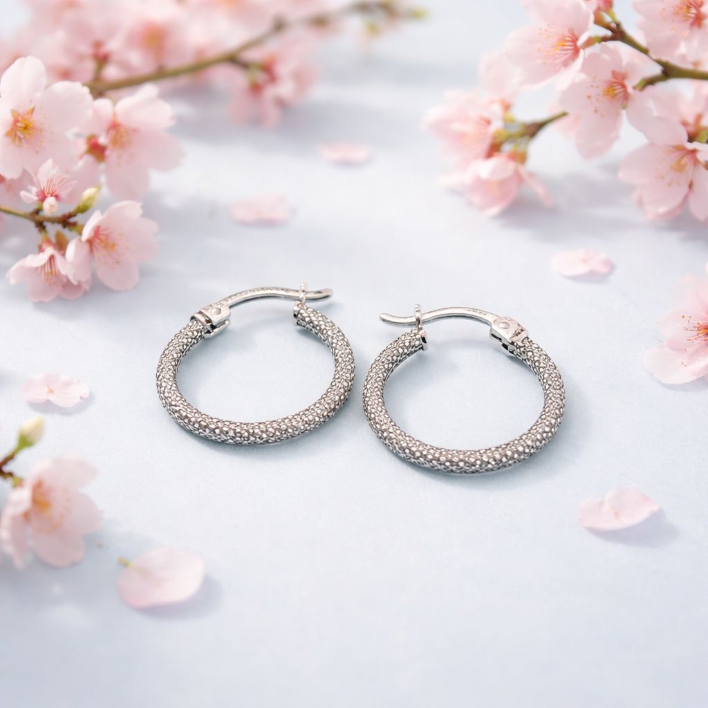 Arracada Fancy Arenada  mide 1.4CM de Diámetro Plata 925 MX