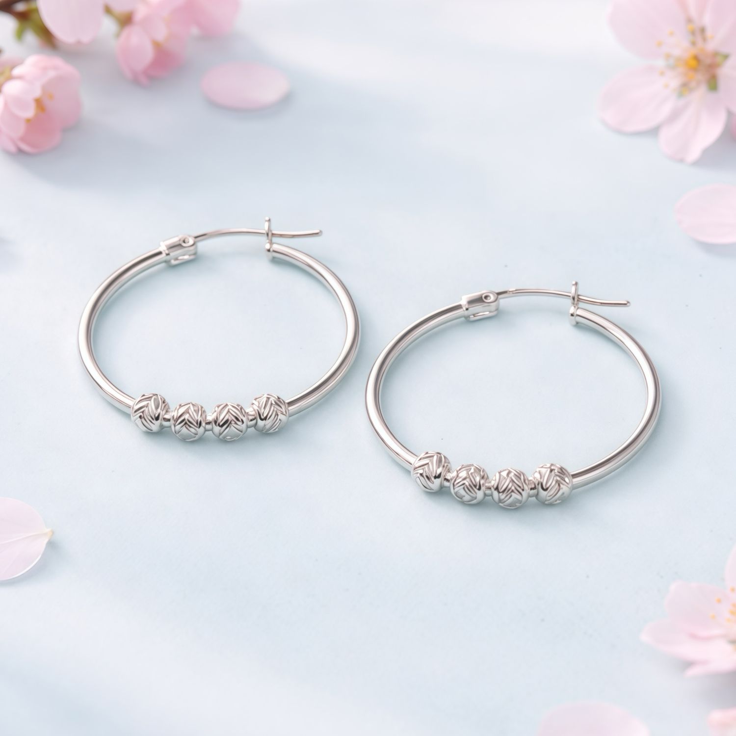 Arracada Fancy facetada mide 25 CM de Diámetro Plata 925 MX