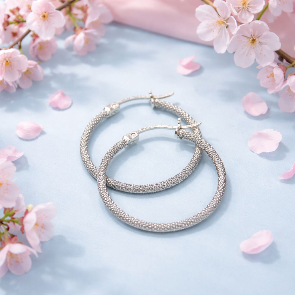 Arracada Fancy Arenada  mide 2.2CM de Diámetro Plata 925 MX