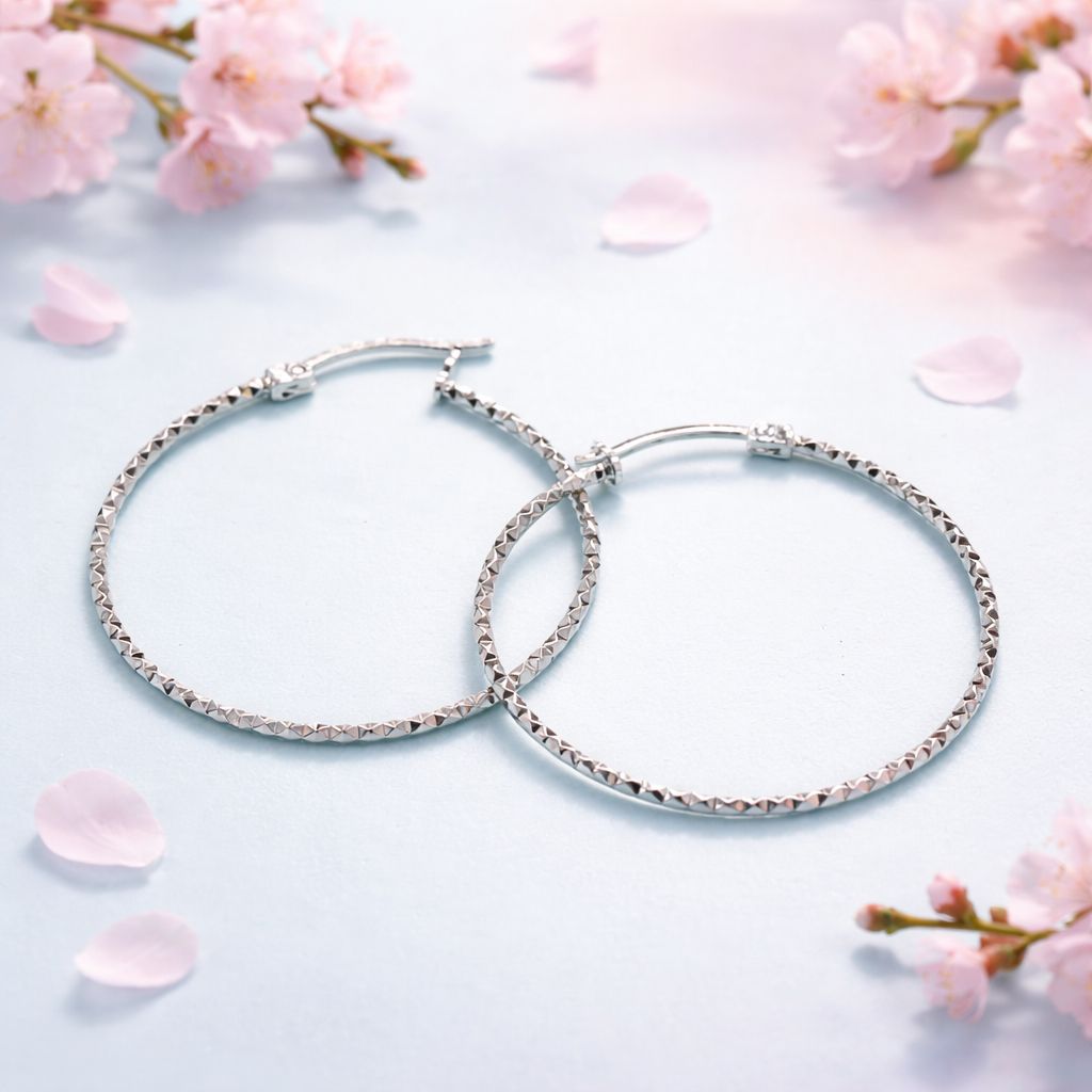 Arracada Fancy Facetada 3.5cm Plata 925 MX