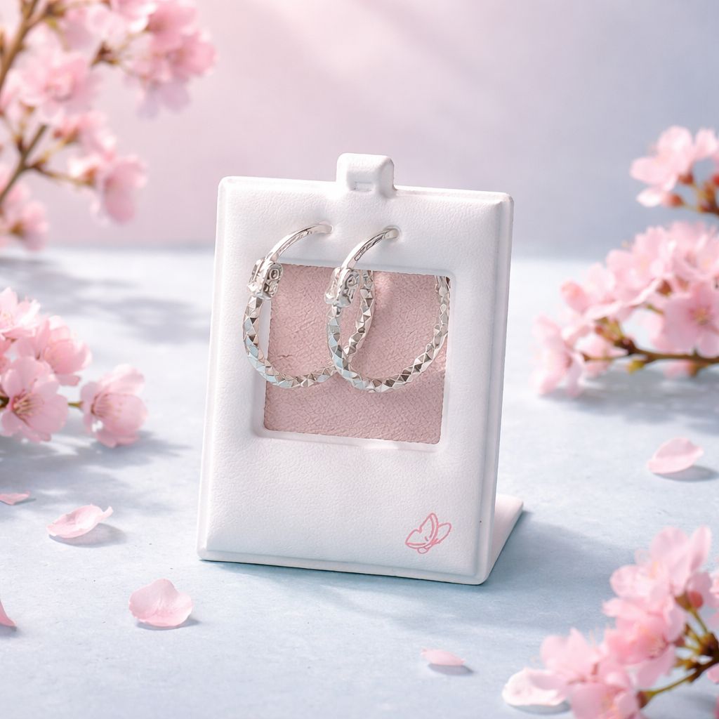 Arracada Fancy Facetada .1.3cm Plata 925 MX