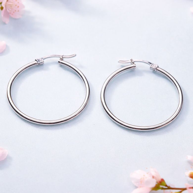 Arracada Tubo Liso Mide 3.5cm Plata 925