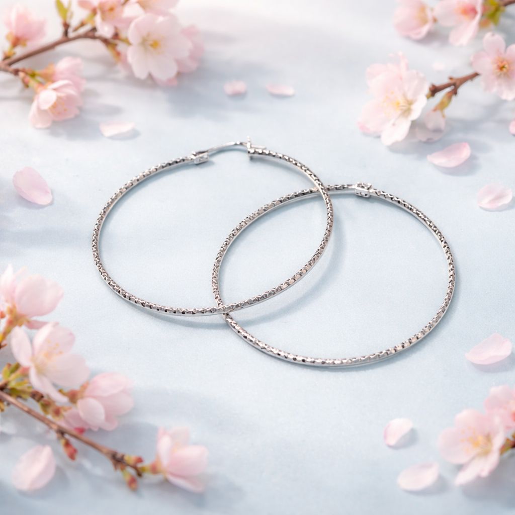 Arracada Fancy Facetada 5cm Plata 925 MX