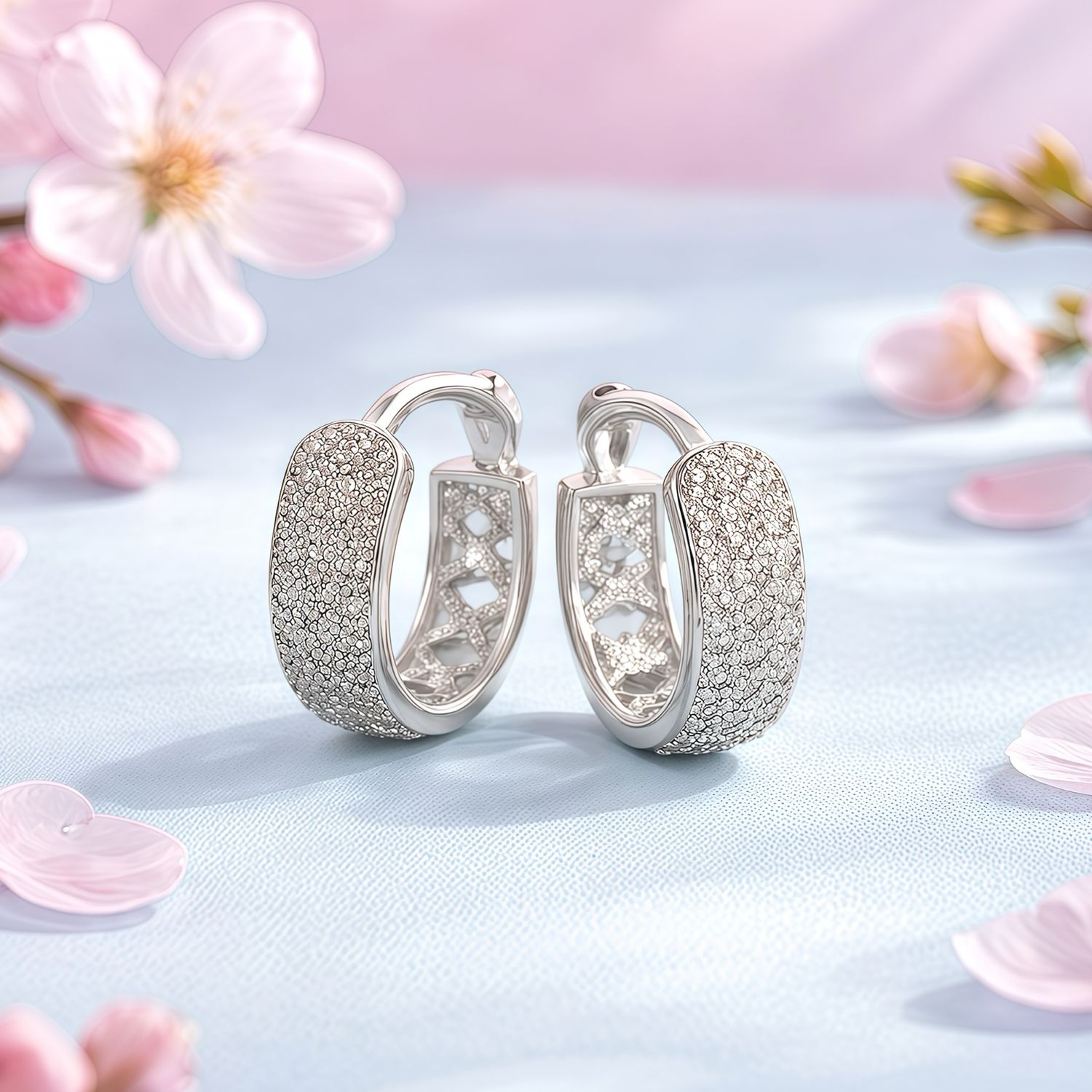 Huggie tres Canales 1.5cm Plata 925 MX