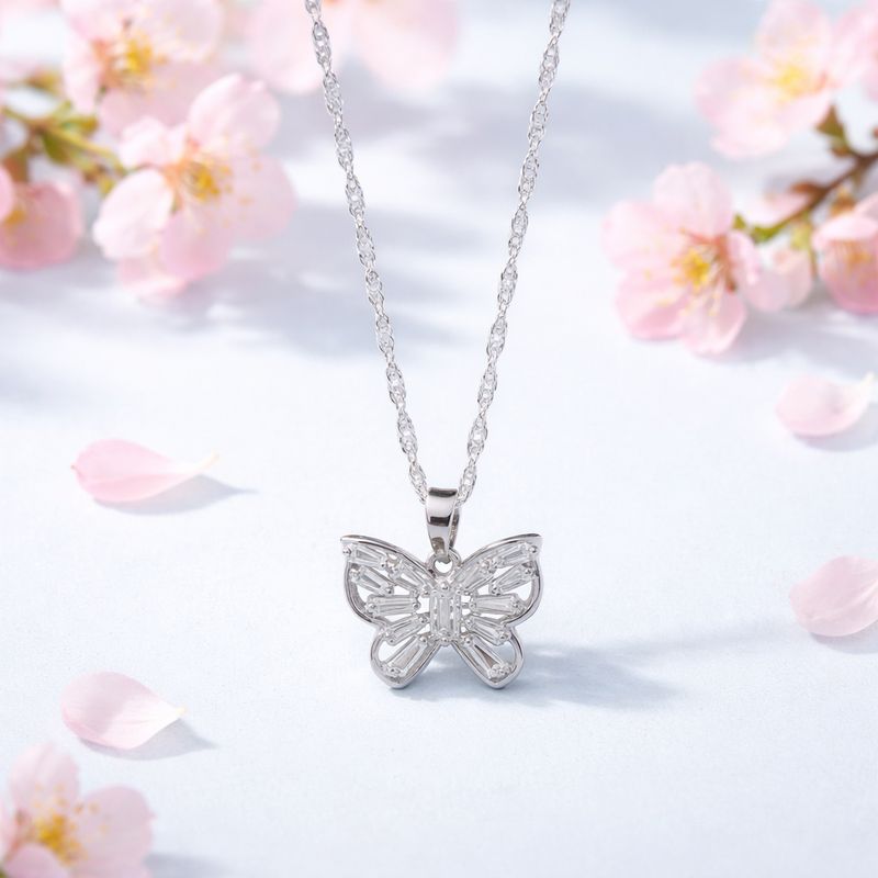 Cadena Fancy 18" dije Mariposa Premium plata 925 Italiana