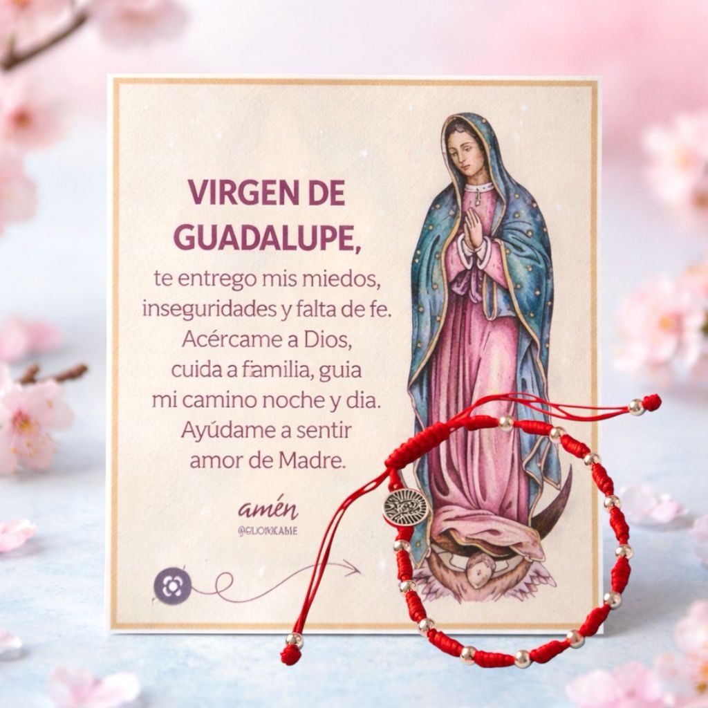 Pulsera de Hilo Virgen de Guadalupe Plata 925