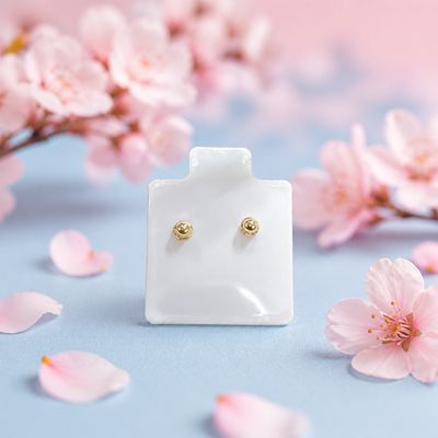 Broquel Mariposa 3D con Zirconia Rosa Oro 14kolita atrás