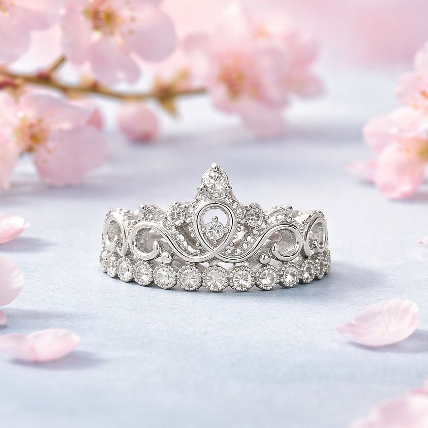 Anillo Princess Corona Premium Plata 925 Italiana on Rodio