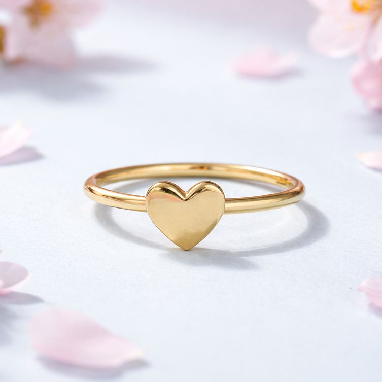 Anillo Corazon #7 Oro 14K.
