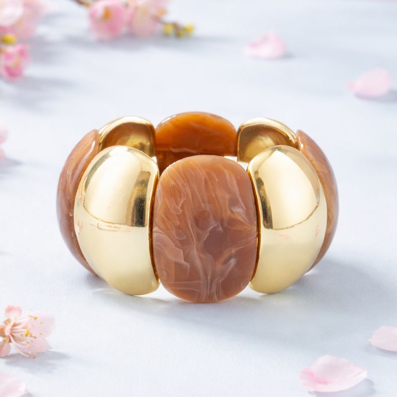 Pulsera estilo Vintage marmol Cafe  acetato Bisutería Acrilic