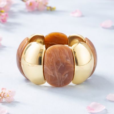 Pulsera estilo Vintage marmol Cafe  acetato Bisutería Acrilic