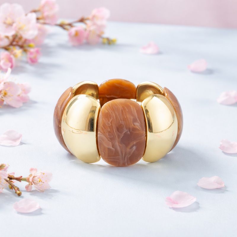 Pulsera estilo Vintage marmol Cafe  acetato Bisutería Acrilic