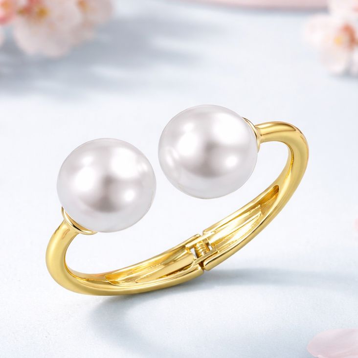 Brazalete Fashion Perlas style, Bisutería de acero