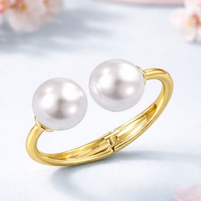 Brazalete Fashion Perlas style, Bisutería de acero
