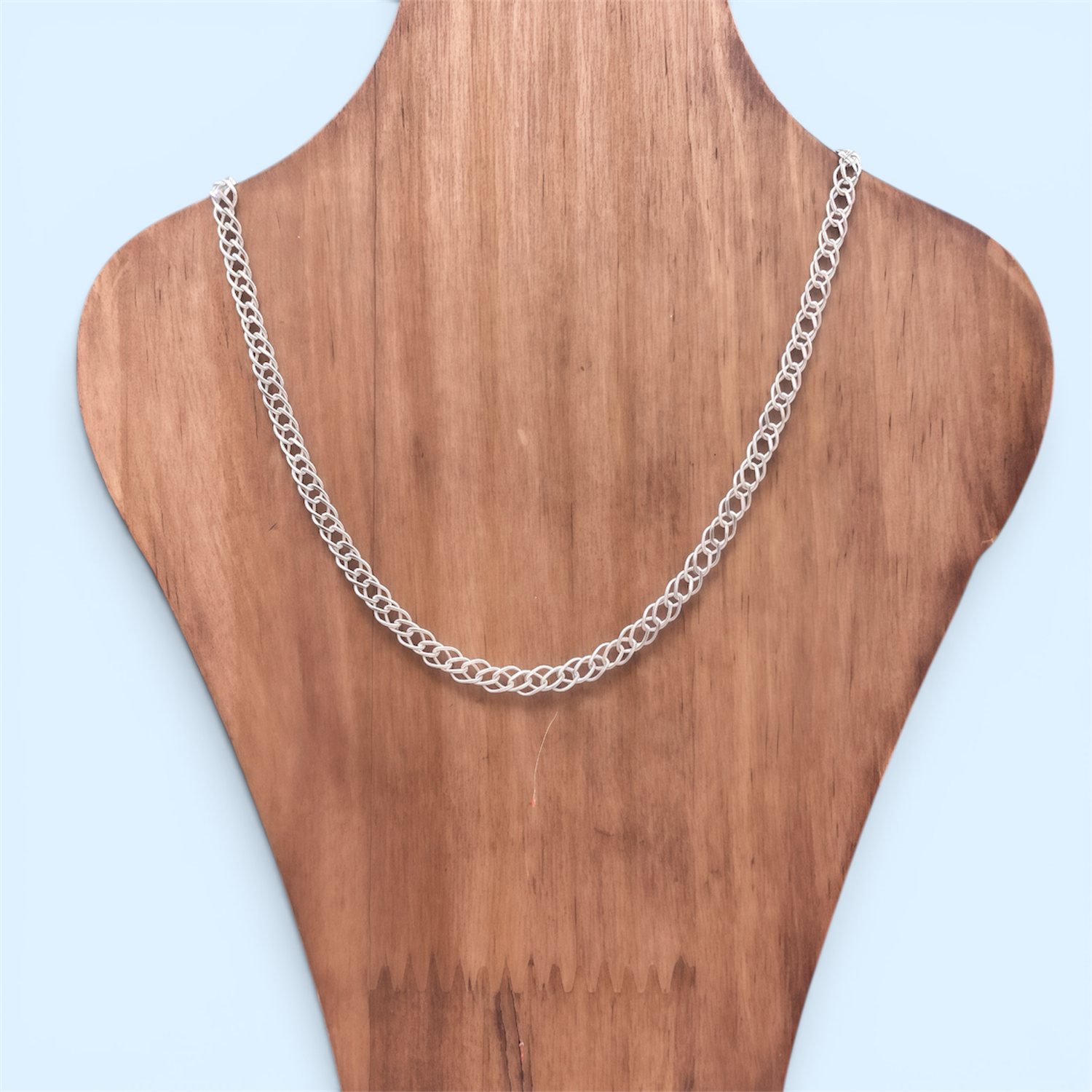 Cadena Doble Cubana 4MM de ancho, 24" de largo Plata 925 Mexicana