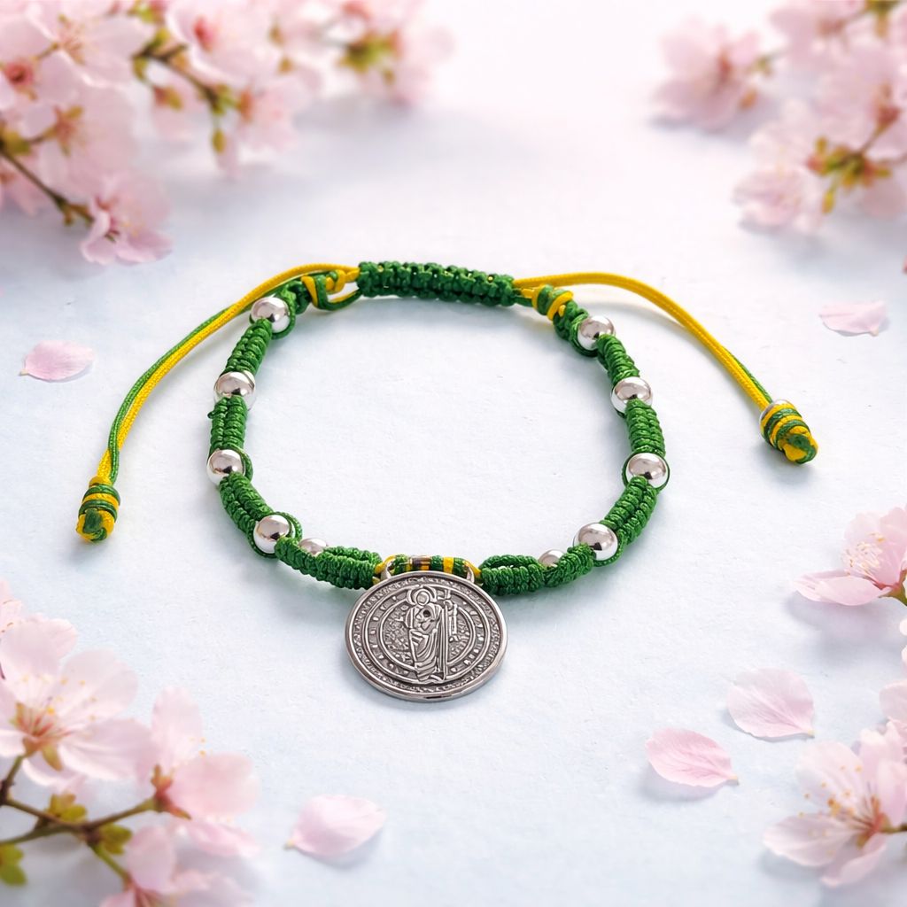 Pulsera Hilo Verde San Judas Plata 925 MX