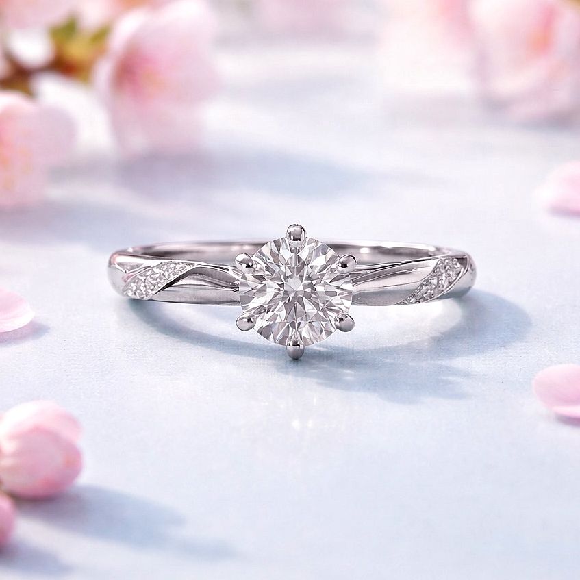 Anillo Compromiso Moissanita 1CT con Plata 925