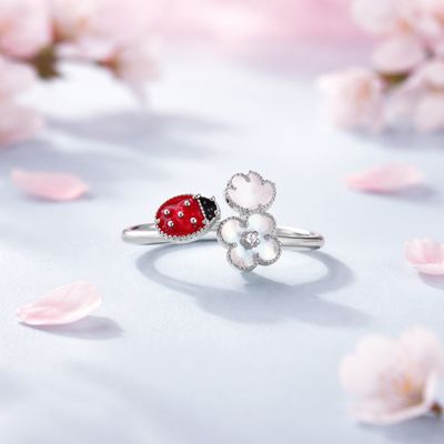 Anillo Ladiebug VYA Esmaltado Plata 925 Italiano