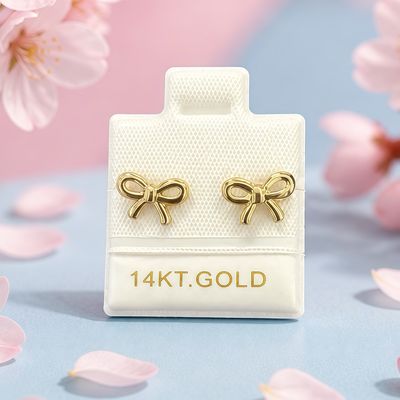 Broquel Moño liso Oro 14K 