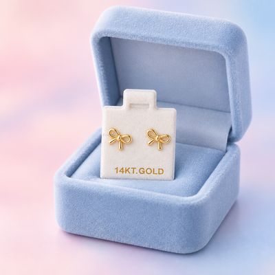 Broquel Moño liso Oro 14K 