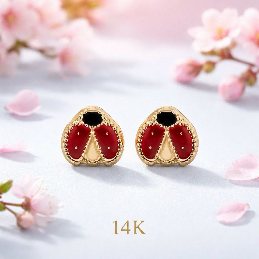 Broquel Catarina Alas Boleadas Oro 14K
