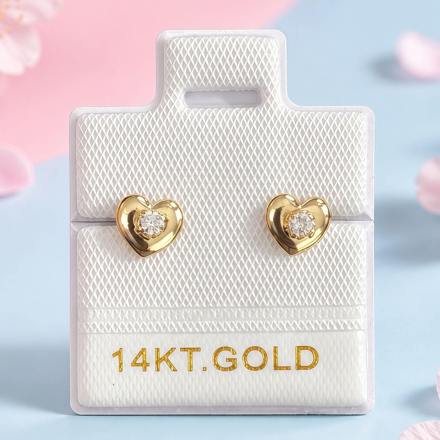 Broquel con Montadura chica Corazón Oro 14 K