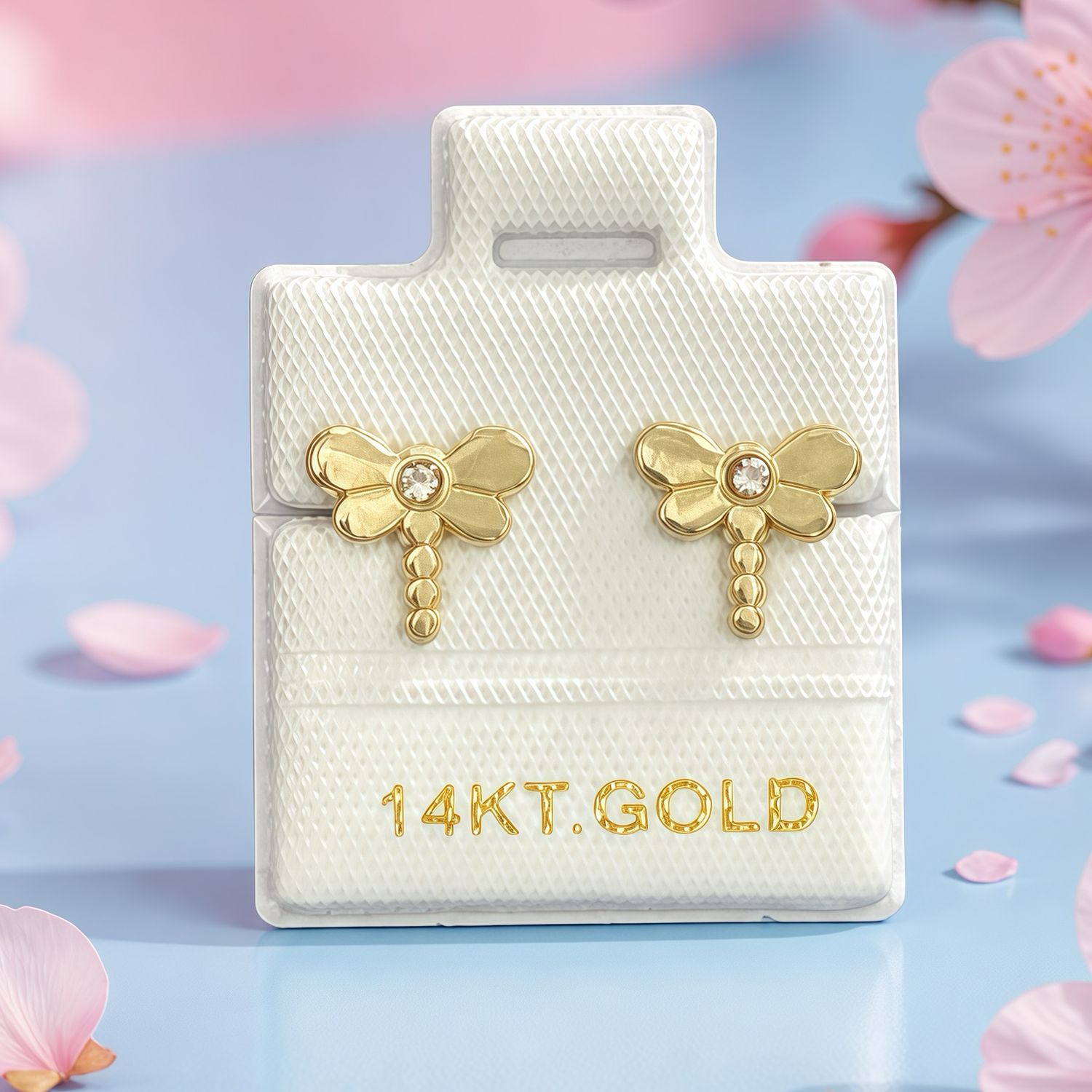 Broquel Libélula PP Oro 14 K 