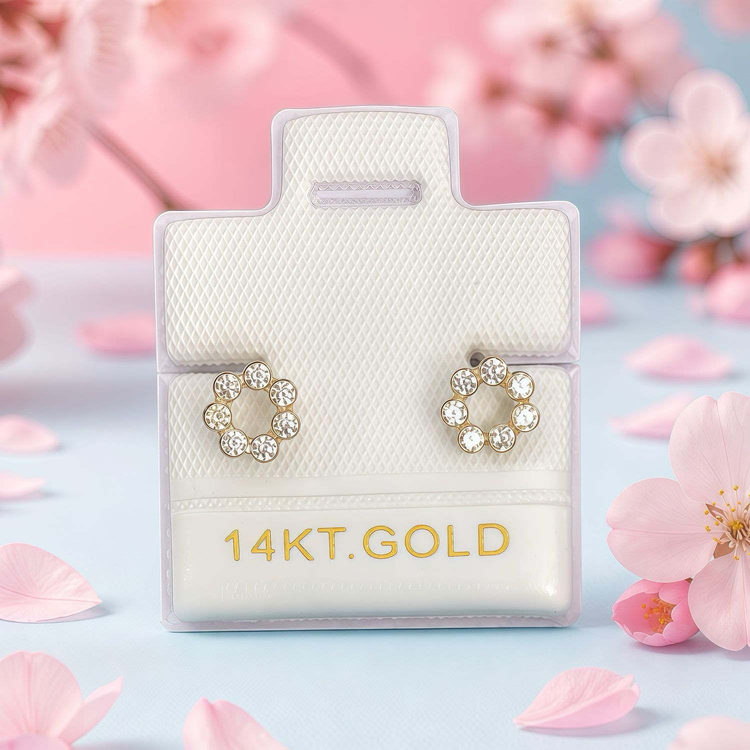 Broquel Mini Círculo Bisel Oro 14K 