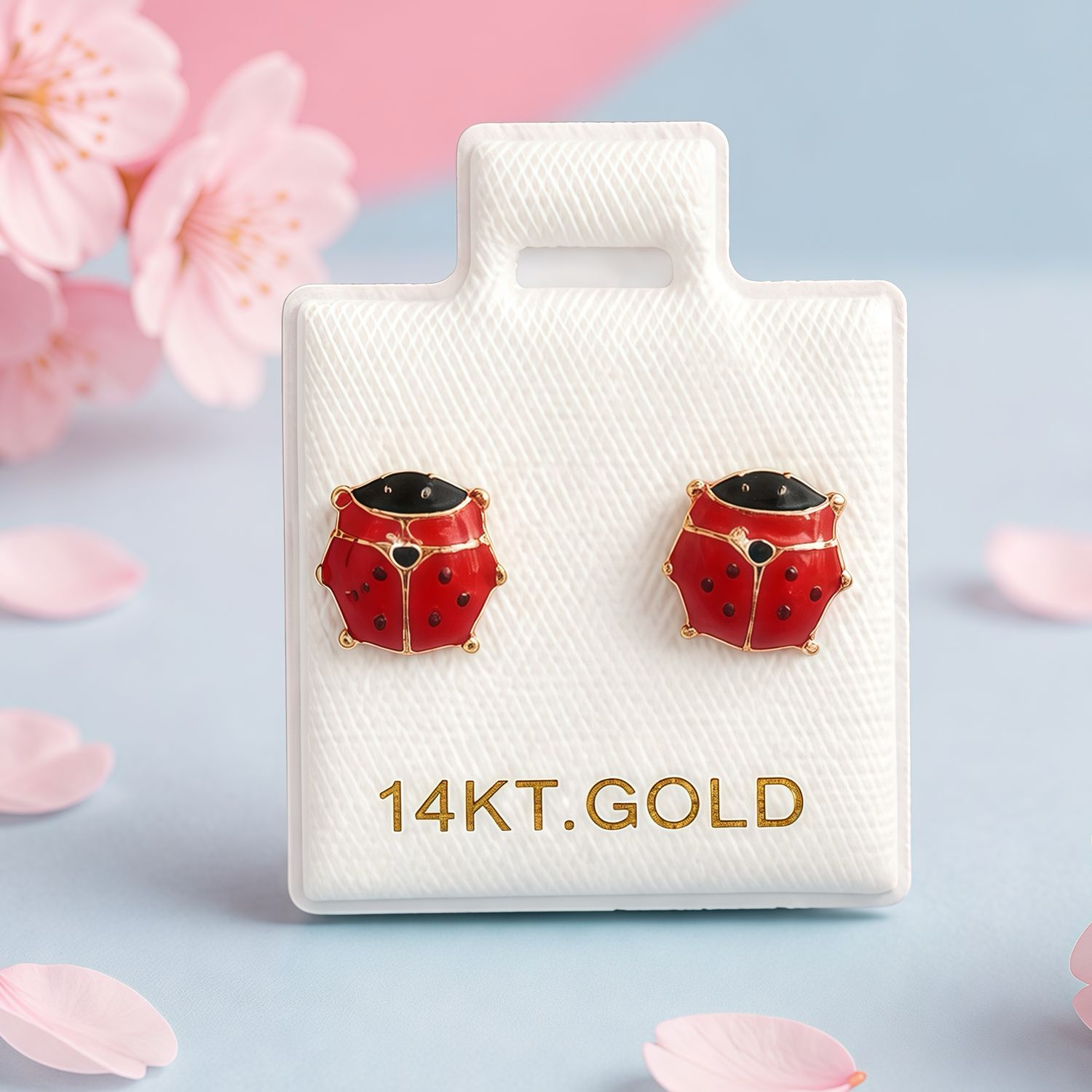 Broquel Catarina Esmaltada Grande Oro 14K 