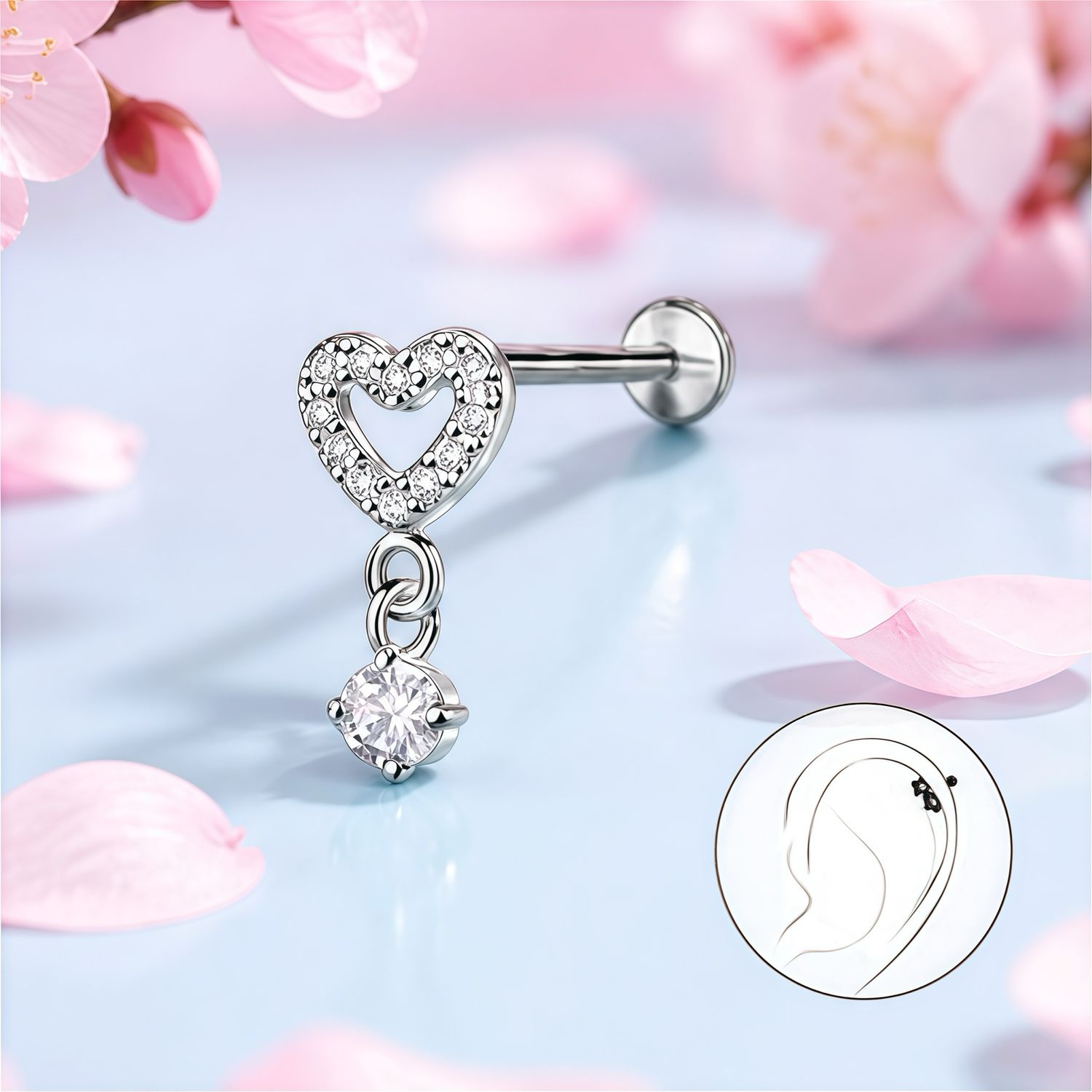 Piercing Helix ( parte superior de la oreja Plata 925 Tailandés