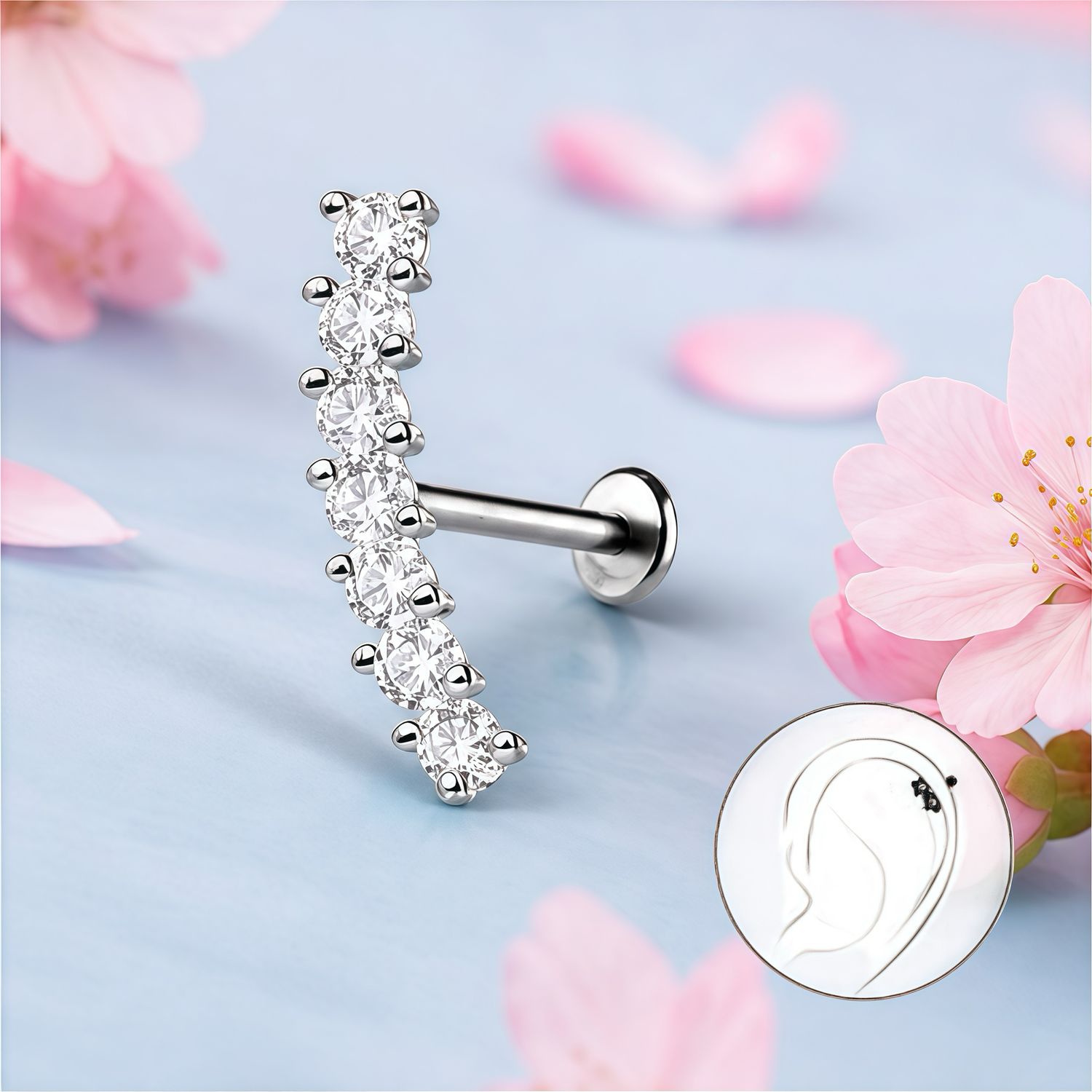 Piercing Helix ( parte superior de la oreja Plata 925 Tailandés