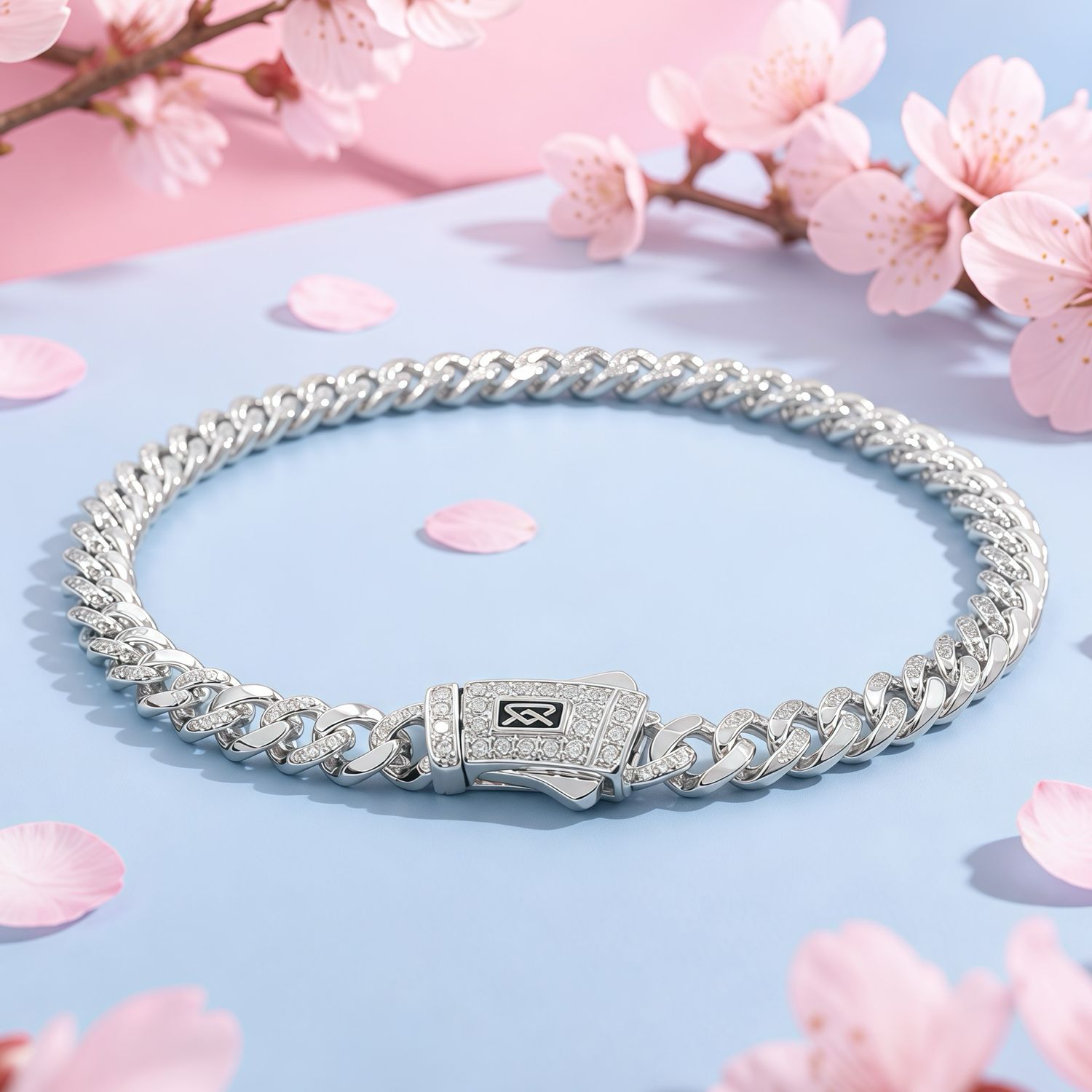 Pulsera  Estilo Monac. Micropabe Mide 5mm de ancho, 7"  Plata 925 Koreana