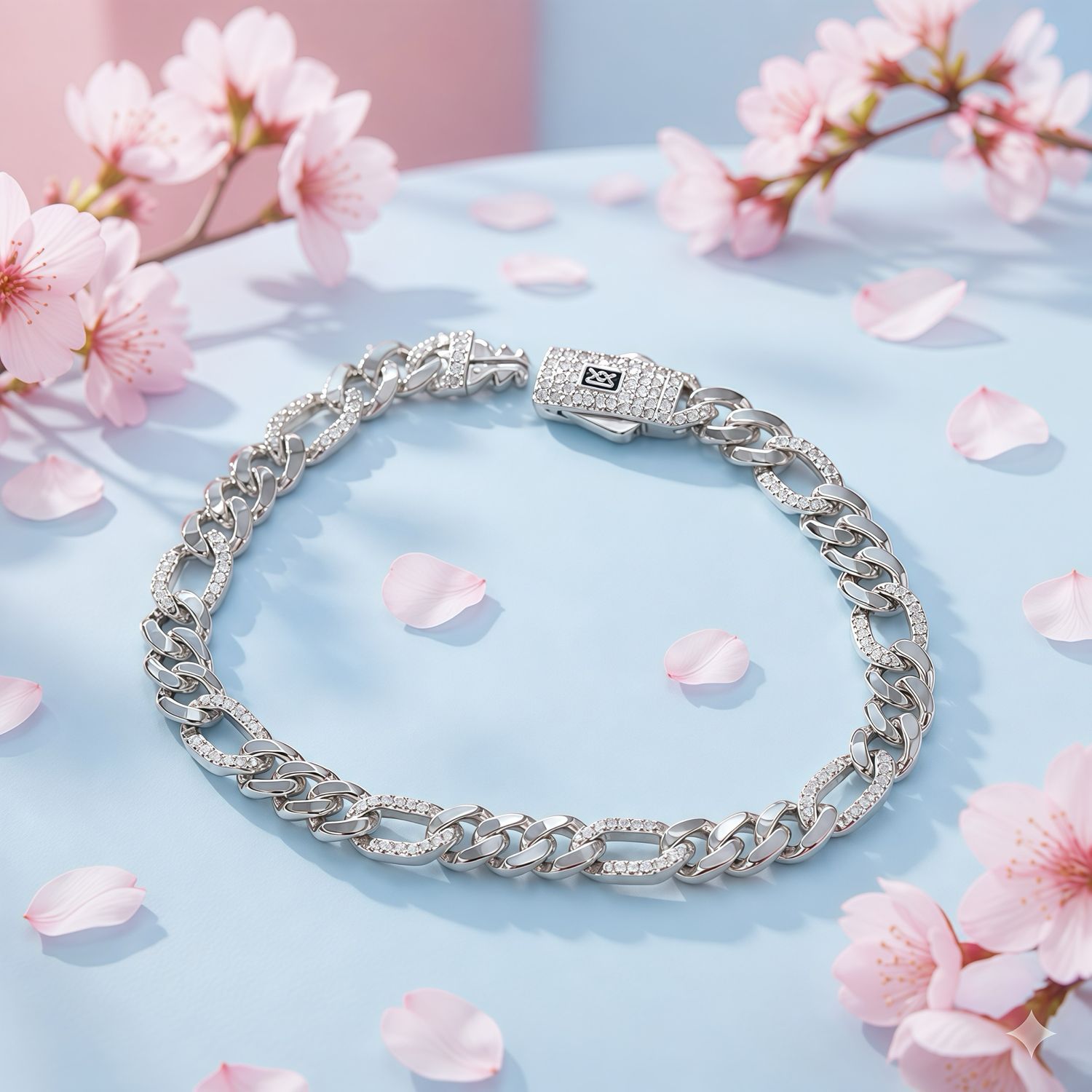 Pulsera  Estilo Monac. Mide 6mm de ancho, 7"  Plata 925 Koreana