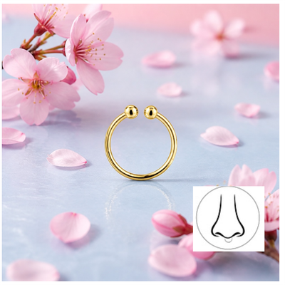 Piercing Nouse (Arete Nariz)  Plata 925 Tailandés con chapa de oro 18K