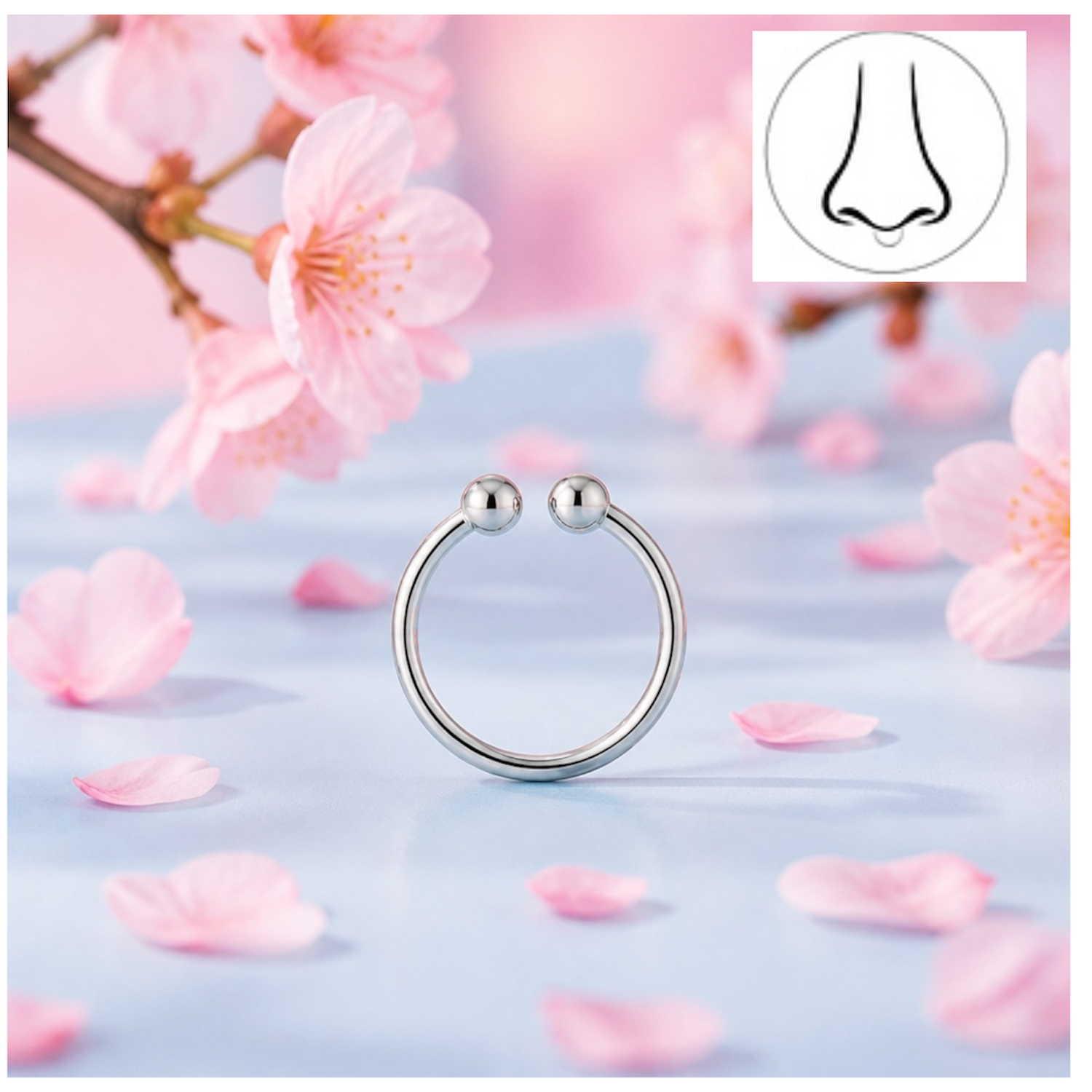 Piercing Nouse (Arete Nariz)  8mm Plata 925 Tailandés