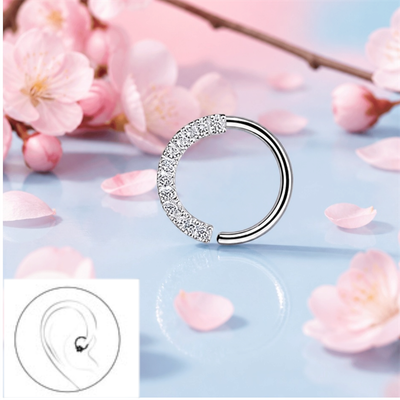 Arete Daith Piercing ( adentro de la oreja ) Plata 925 thailandeza
