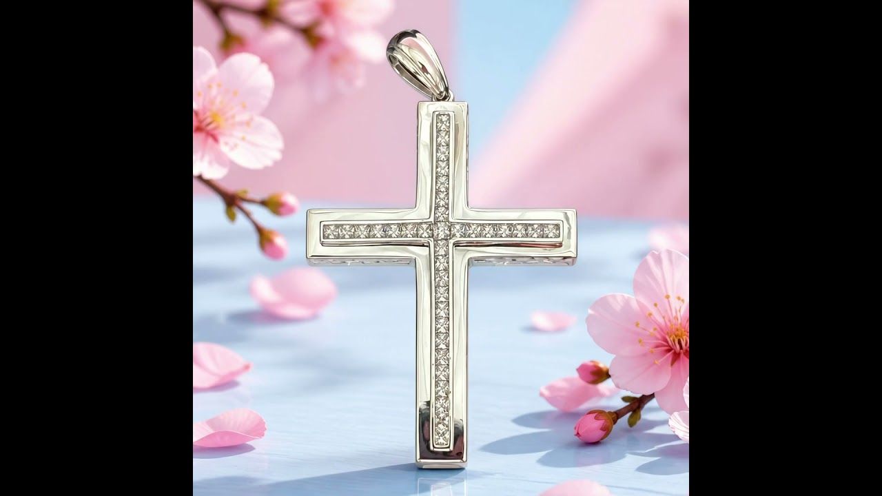 Dije Cruz ultra pulida Micropabe, Mide 6CM, Plata 925 Indonesia