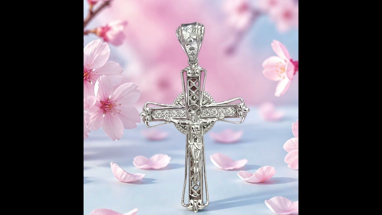 Dije Cruz ultra pulida con Cristo, Mide 6CM, Plata 925 Indonesia