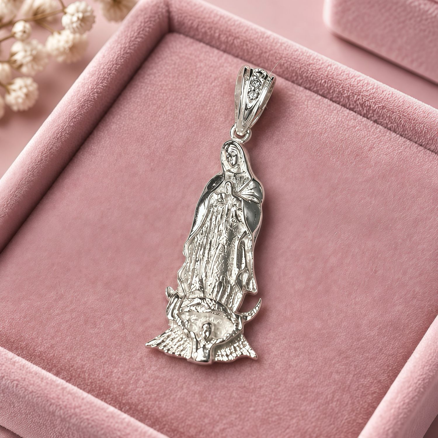Dije Virgen de Guadalupe Plata 925 mexicana