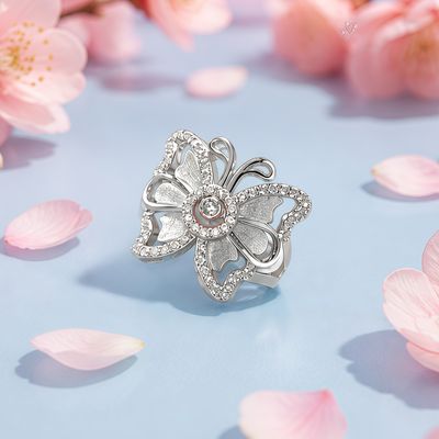 Anillo Filigrana Ultra pulido Mariposa Satinada Plata 925 Indonesia