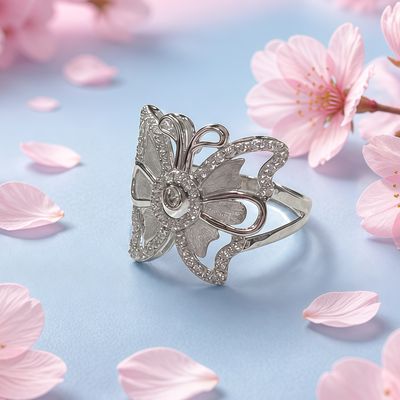 Anillo Filigrana Ultra pulido Mariposa Satinada Plata 925 Indonesia