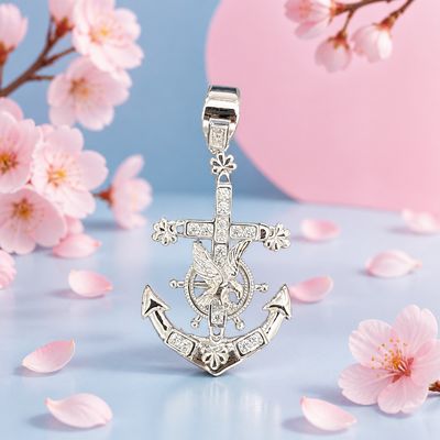 Dije  Premium Ultra Pulida Cruz Ancla Aguila Mide 4.5CM, Plata 925 Indonesia