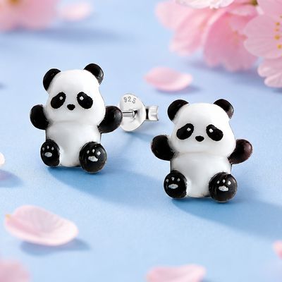 Broquel Osito panda de Resina con Plata 925 Thailandesa
