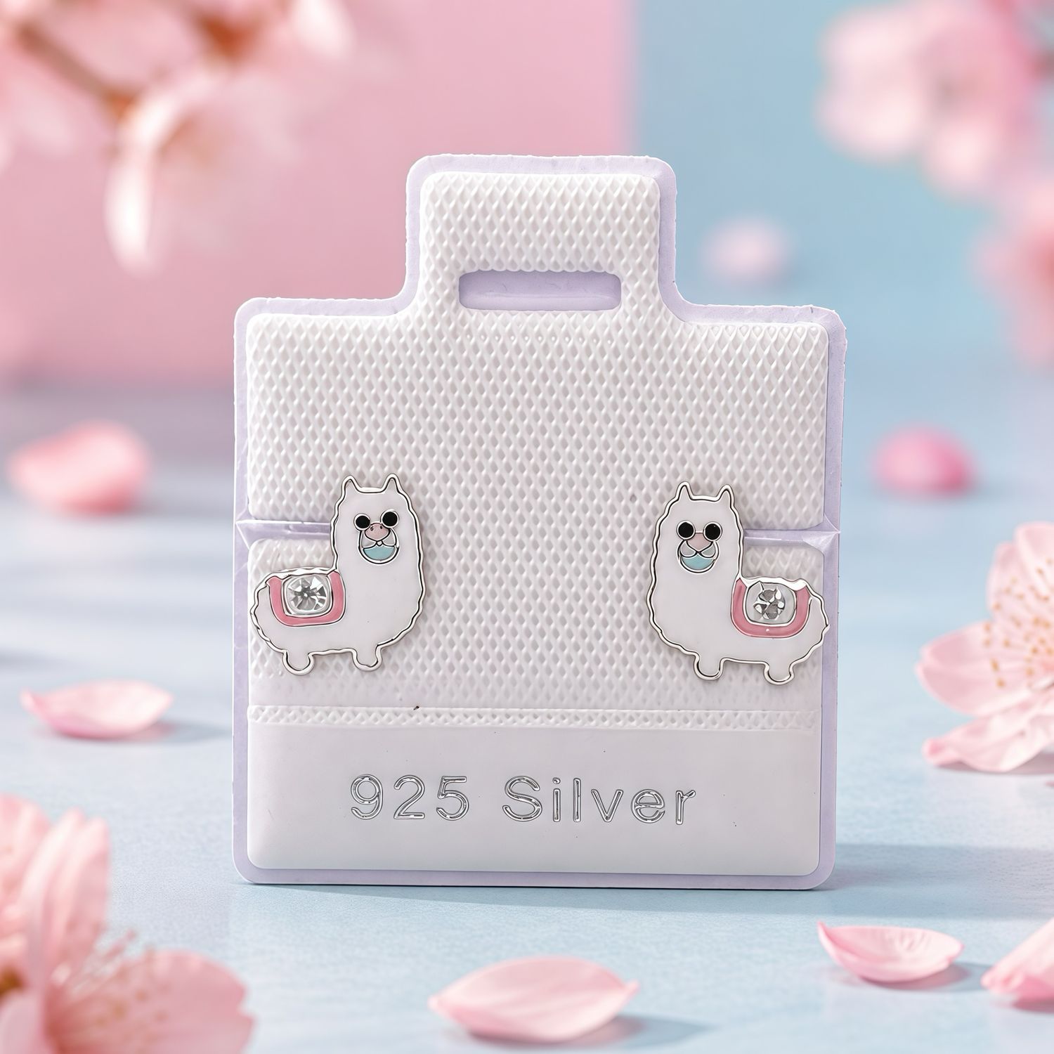 Broquel Lama Esmaltada Plata 925 Thailandes, con Broche de Mariposa
