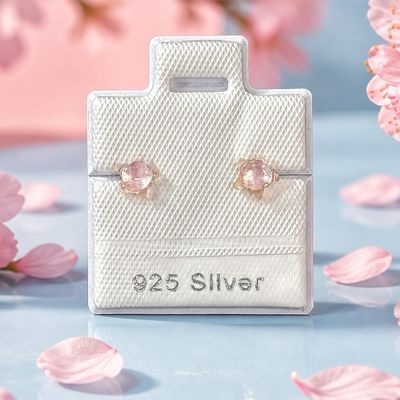 Broquel Resna estrellita Rosa  Plata 925 Thailandes, con Broche de Mariposa