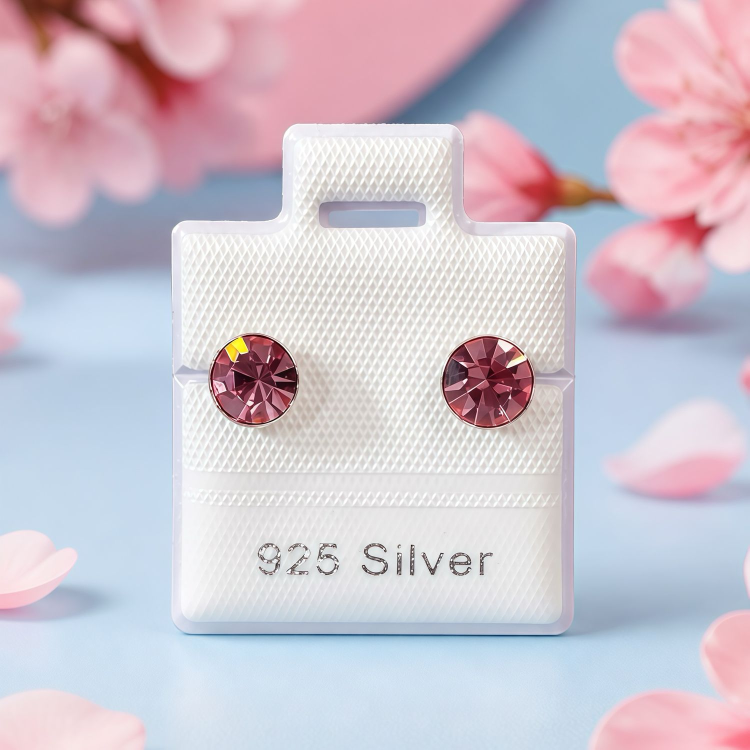 Broquel Papelillo Rosa Plata 925 Thailandes, con Broche de Mariposa