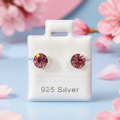 Broquel Papelillo Rosa Plata 925 Thailandes, con Broche de Mariposa