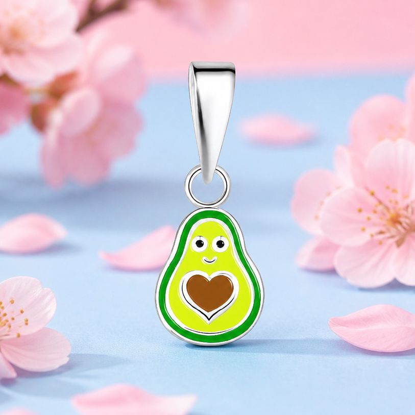 Dije Mini Aguacate Esmaltado para niñas Plata Tailandesa 925