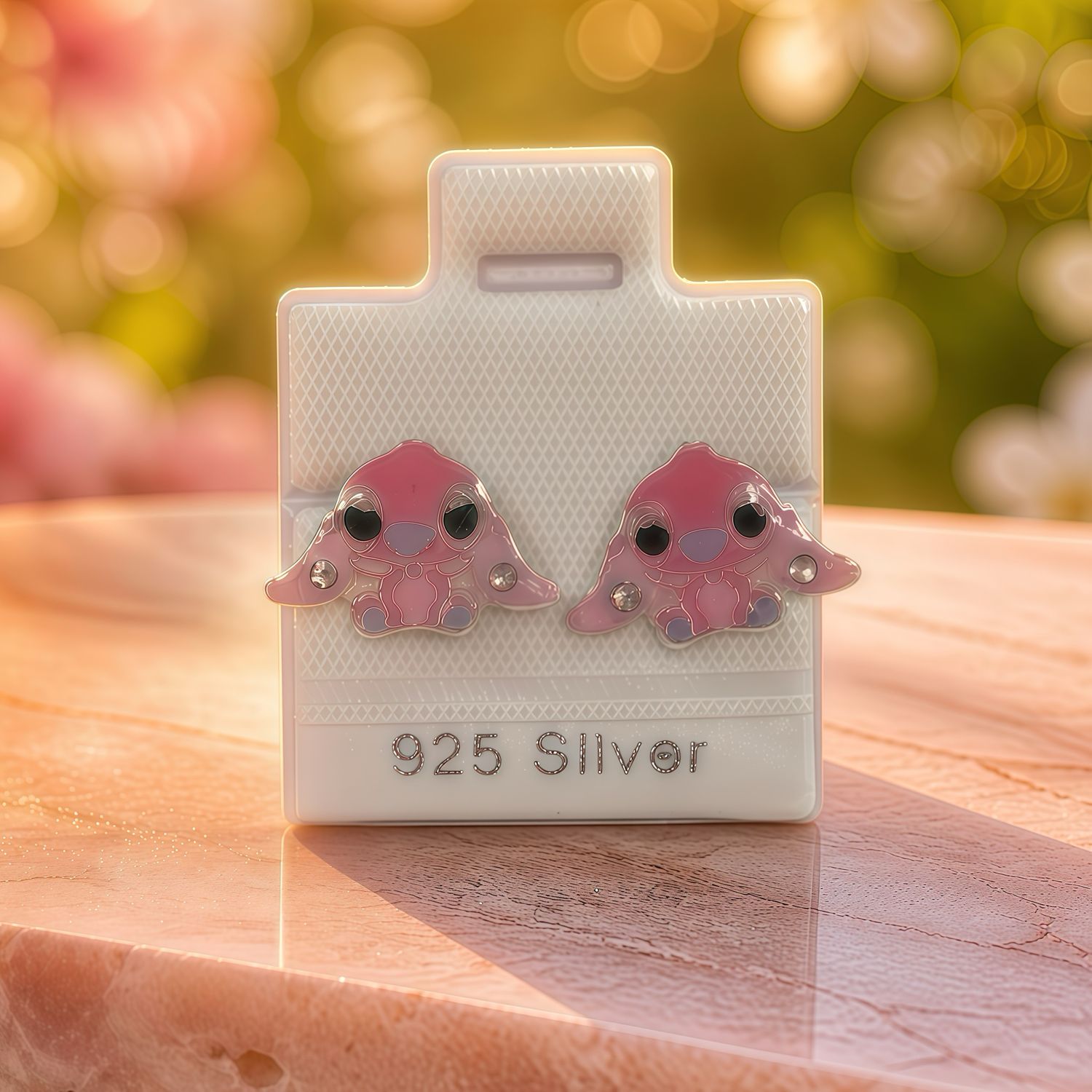 Broquel Animalito Rosa Plata 925 Mexicana