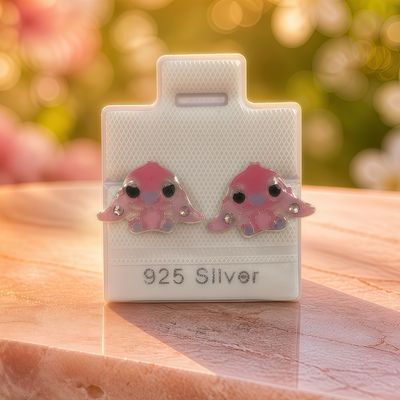 Broquel Animalito Rosa Plata 925 Mexicana